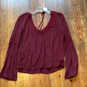 Maroon boho top